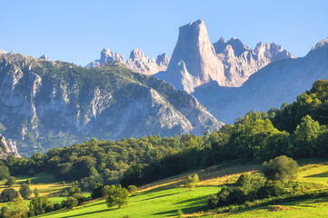 Naranjo de Bulnes mountain peak in Picos de Europa national park, Asturias, Spain