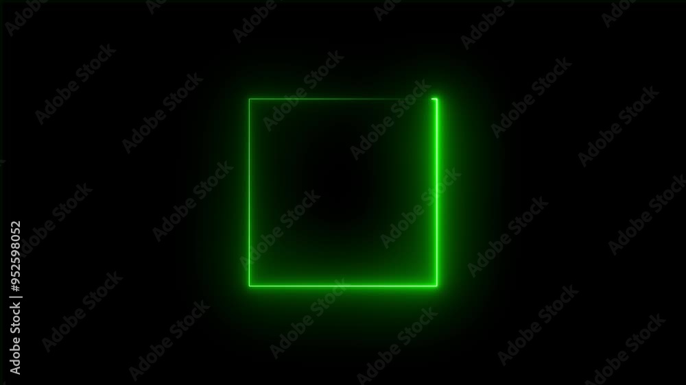 Poster neon rectangle border. rectangle background frame animation. 4k video.