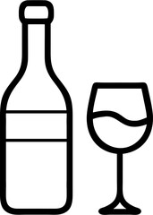 glass and bottle wine icon