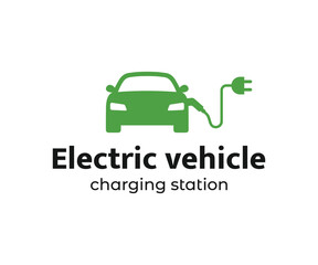 Electrical charging station logo design template. EV charging station logo.