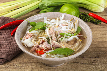 Vietnamese Pho Bo soup with beef