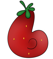 Red strawberry number 