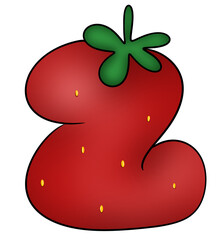 Red strawberry number 