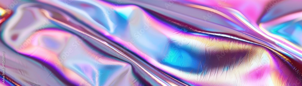Poster abstract holographic background with vibrant iridescent colors, creating a futuristic and mesmerizin
