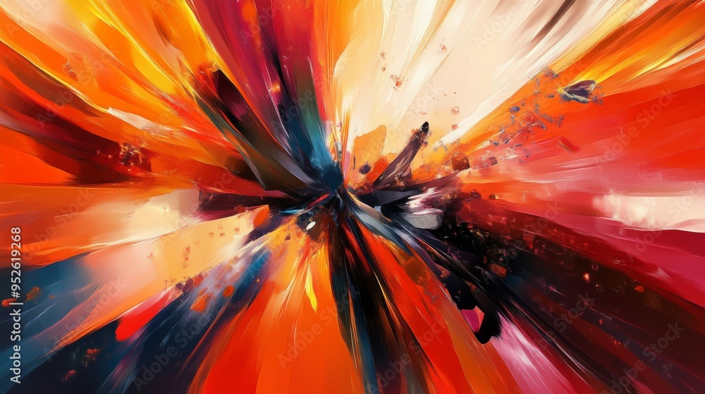 Poster abstract background with a vibrant explosion of colors and dynamic patterns, conveying movement and 