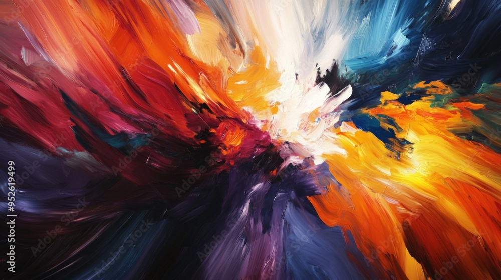 Poster abstract background with a vibrant explosion of colors and dynamic patterns, conveying movement and 