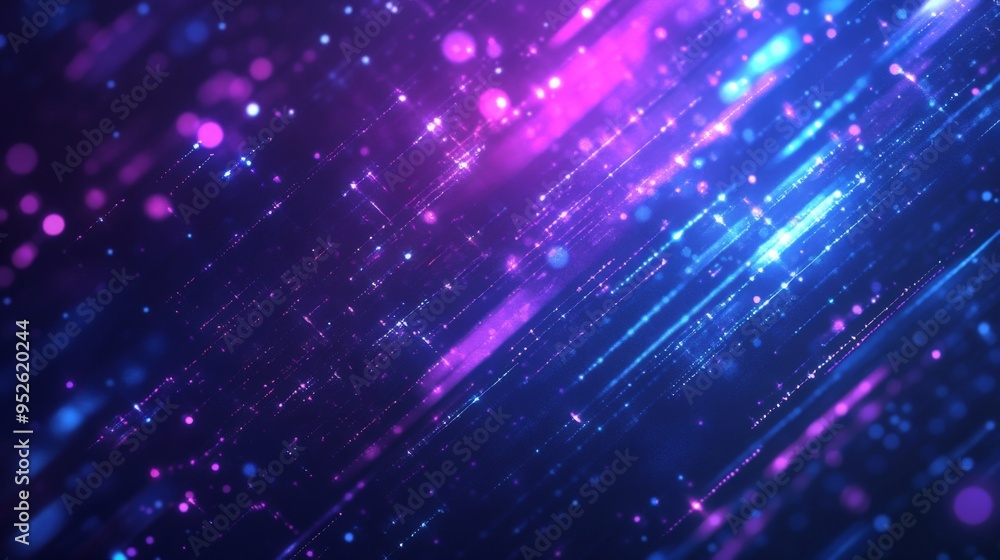 Leinwandbilder abstract digital background featuring a blend of glowing lines and dots in a futuristic design, with