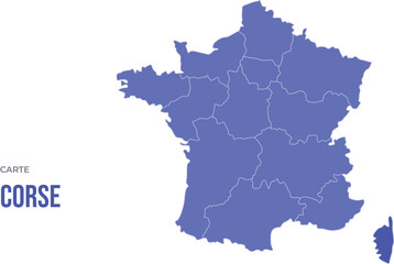 Obraz premium Infographie Carte France Corse