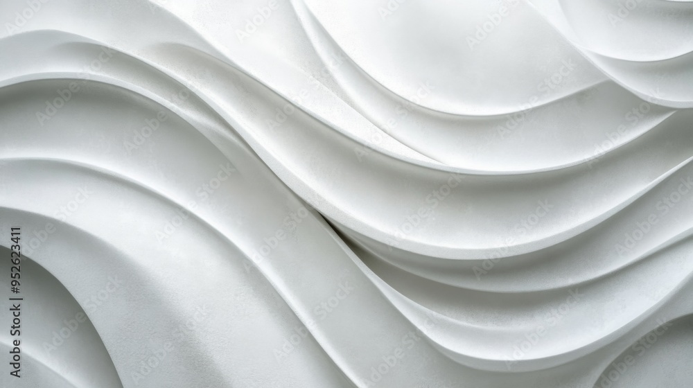 Aufkleber Abstract white textured background with gentle curves and patterns, creating a soft and sophisticated backdrop for various design applications.