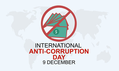 international anti-corruption day 9 december vector world map and rejecting 