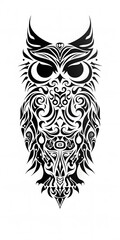Fototapeta premium Tribal Owl tattoo flash styles illustration