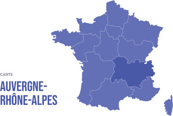 Infographie Carte France Auvergne Rhône Alpes