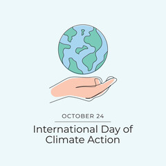 International Day of Climate Action vector design template good for celebration usage. International Day of Climate Action design. Continuous line drawing. eps 10.