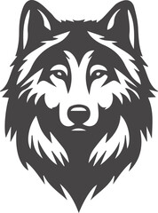 Wolf Head Silhouette Wild Animal Illustration Design Vector Art