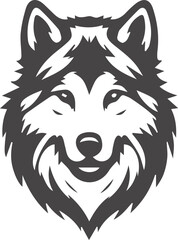 Fototapeta premium Wolf Head Silhouette Wild Animal Illustration Design Vector Art