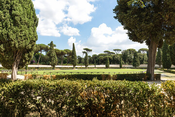 Natural Sceneries of Villa Borghese Gardens in Rome, Lazio Province, Italy.