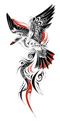 Obraz premium Tribal Seagull tattoo flash styles illustration