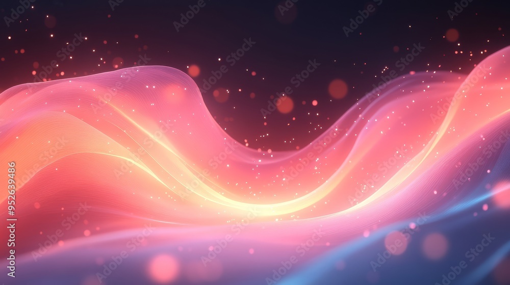 Poster a mesmerizing display of flowing colors intertwines in a harmonious blend illuminating the surroundi