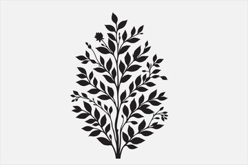 A Plant leaf  silhouette design. 