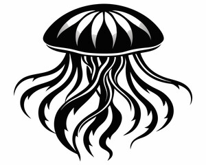 Jellyfish silhouette vector illustration