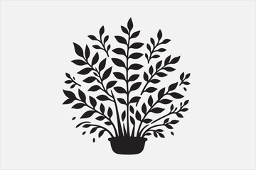 A Plant leaf  silhouette design. 