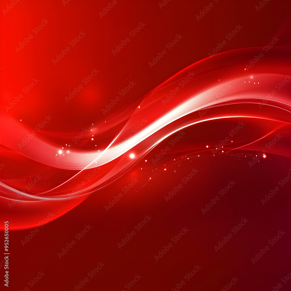 Poster red background with flowing red wave image