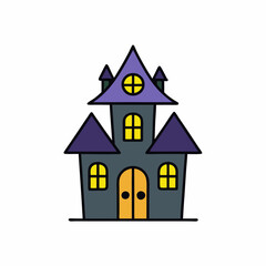 Design a Haunted House Icon Vector Illustration