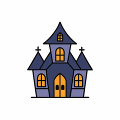 Design a Haunted House Icon Vector Illustration