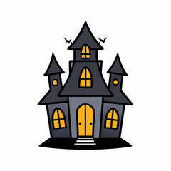 Design a Haunted House Icon Vector Illustration