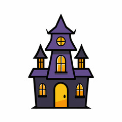 Design a Haunted House Icon Vector Illustration
