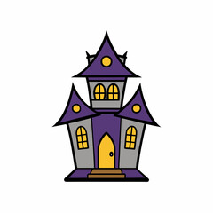 Design a Haunted House Icon Vector Illustration