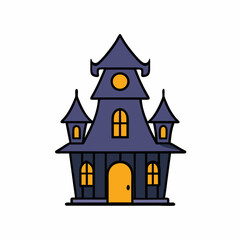 Design a Haunted House Icon Vector Illustration