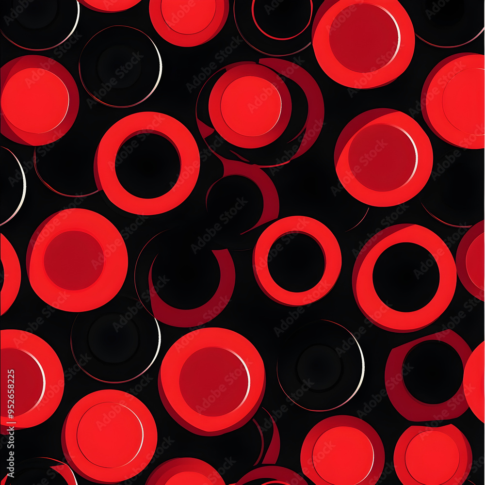 Poster seamless pattern featuring red and black circle image