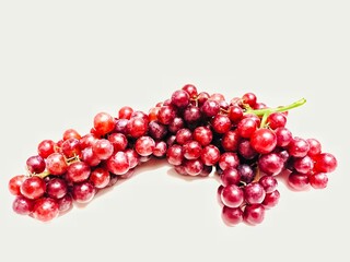 Grapes on white background