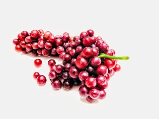 Grapes on white background