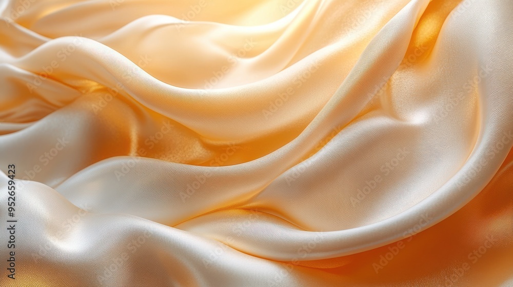Aufkleber abstract 3d render background with macro folded golden foil ribbon paper scroll