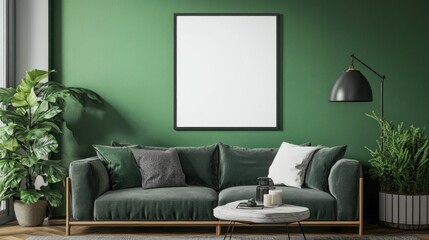 Modern Green Living Room Interior Design