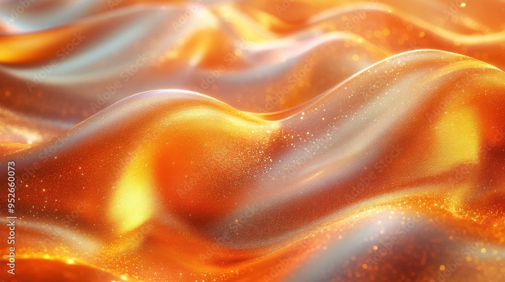 Aufkleber abstract 3d render background with macro folded golden foil ribbon paper scroll