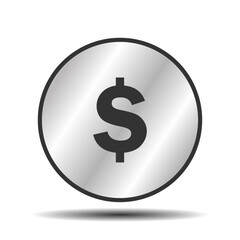 silver American dollar coin shape illustration