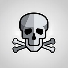 Human skull and crossbones. Death, danger or poison symbol. Flat style concept vector illustration icon for signs, apps, and websites isolated on white background