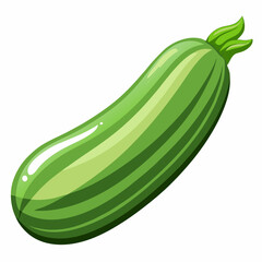 Art Nouveau Zucchini Vector on White Background