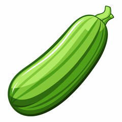 Art Nouveau Zucchini Vector on White Background