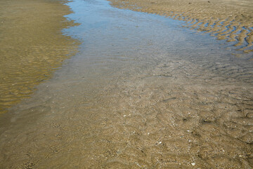 mouvement du sable sur une plage