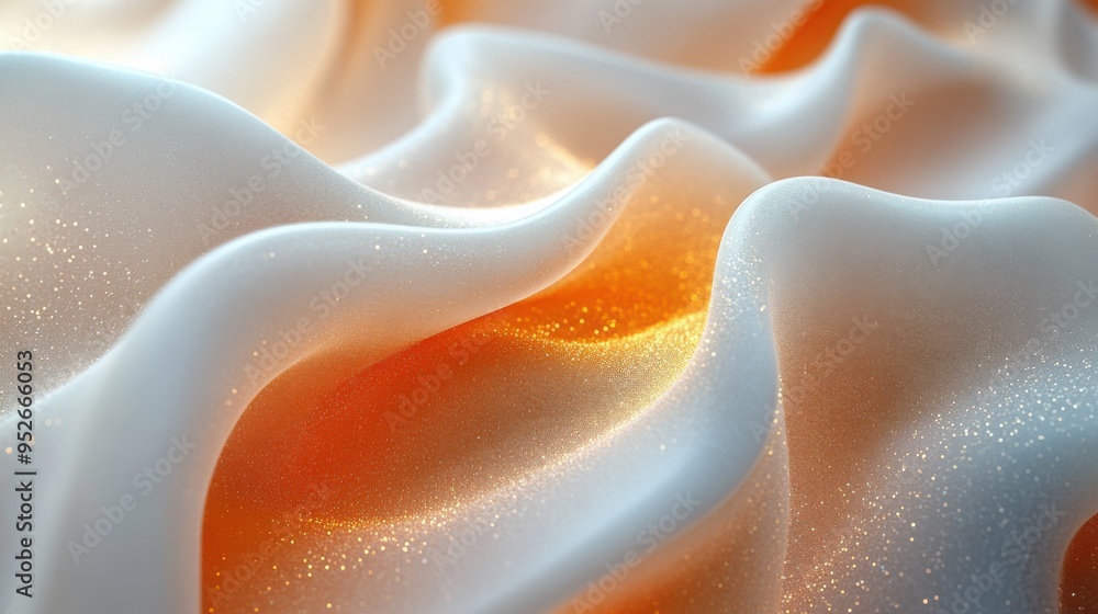 Aufkleber 3d render of an abstract fashion background with a twisted mobius ribbon paper stripe in macro golde