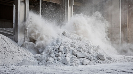 The moisture absorption process of quicklime in action