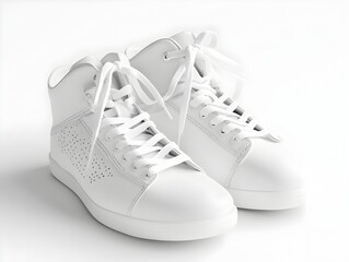 Crisp White Taekwondo Shoes with Traditional Lace up Design on Minimalist White Background