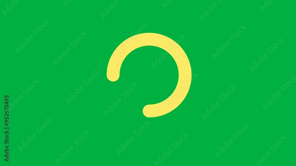 Poster web buffering loading page yellow logo icon isolated on green background