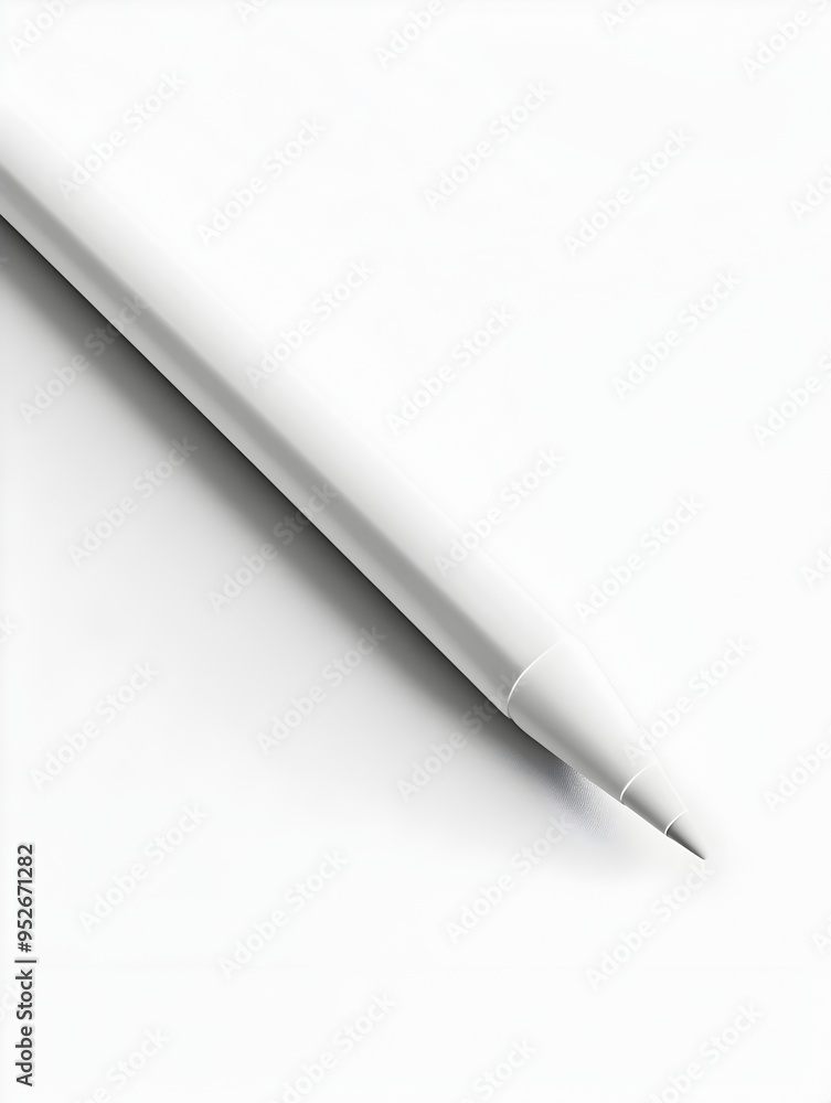 Poster delicate eyebrow pencil in minimalist white setting with precise lines and subtle shading