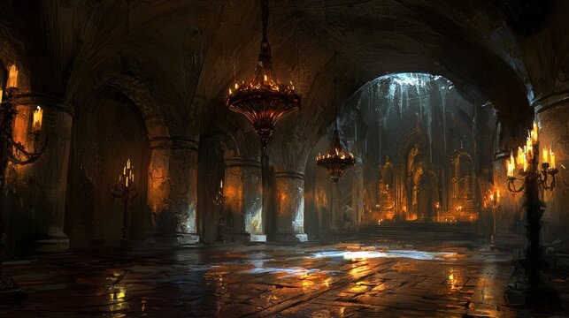 Dark Castle Cistern Chamber Concept Art