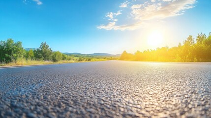 Fototapeta premium Heat haze rising from a hot asphalt road extreme weather